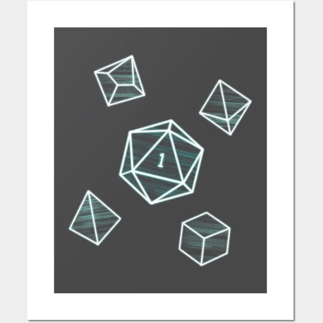 D20 Polyhedral Dice Critical Fail Dungeon Master Gift Wall Art by ichewsyou